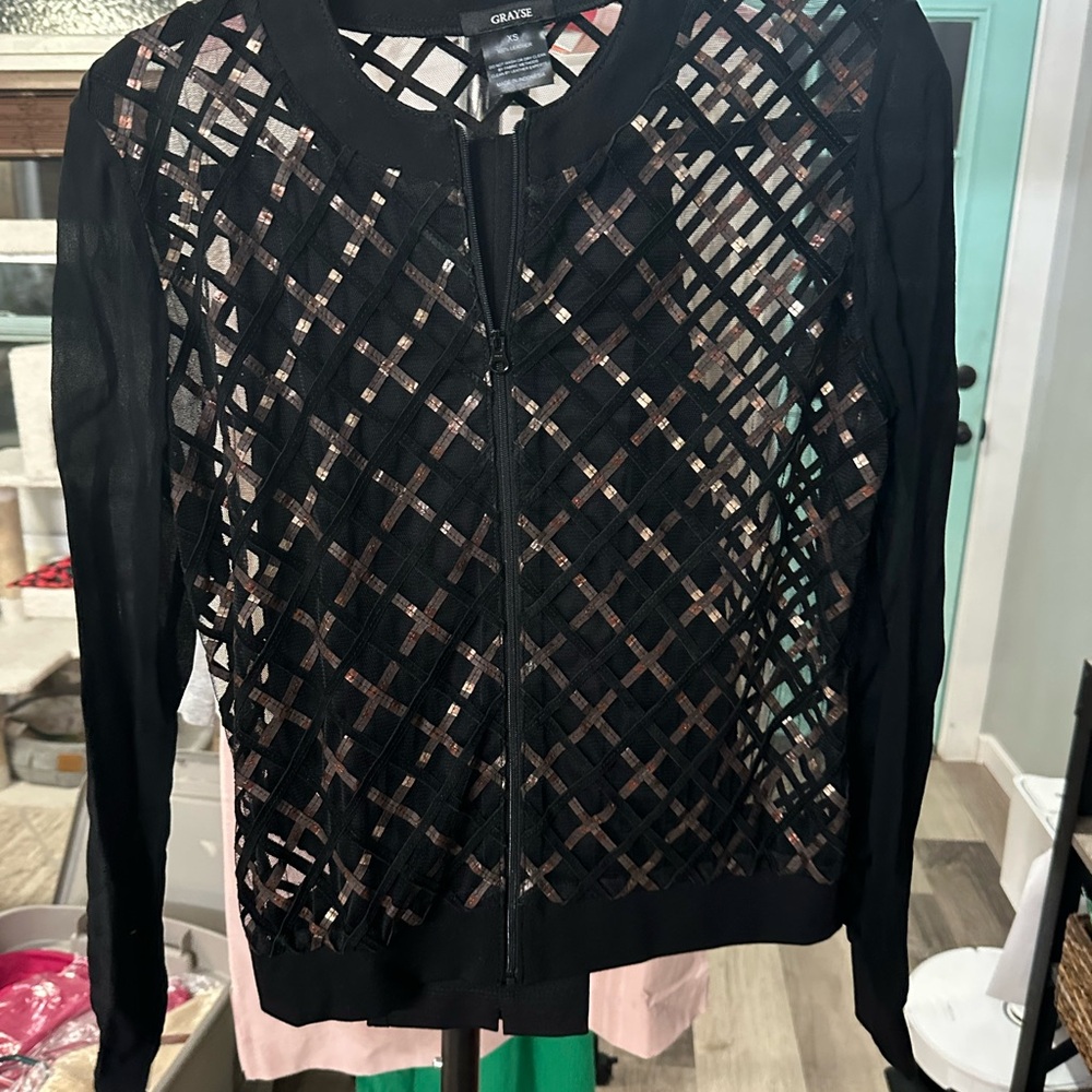 Grayse Black Mesh Women's Jacket